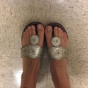 Jack Rogers silver sandals